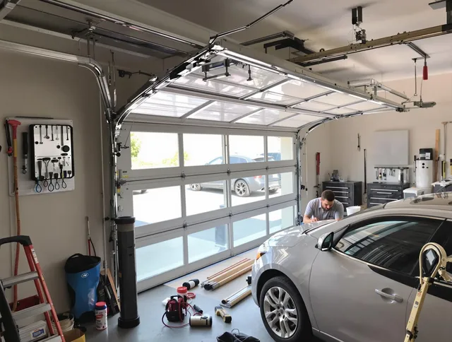 Garage door noise reduction service by Mint Hill Garage Door Repair in Mint Hill
